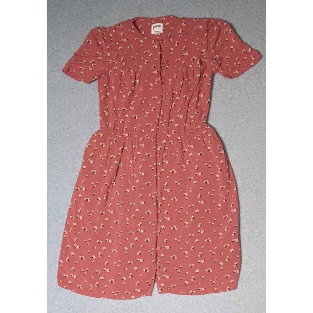 Joanie Button Up Fit And Flare Dress Womens Size 8 Pink With Flowers Prairie...